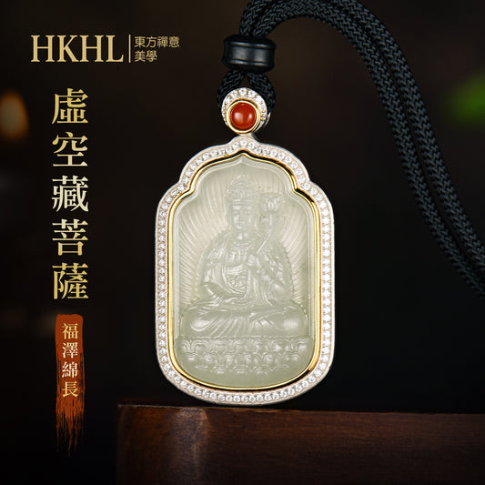八大本命佛虛空藏菩薩和田玉吊墜-(生肖:牛虎)