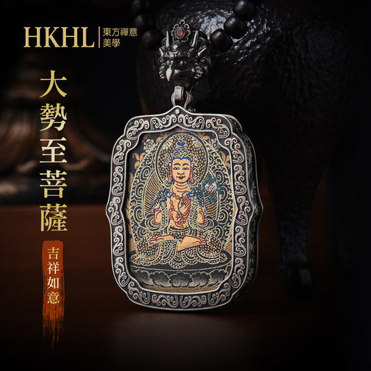 純手工訂製手繪漢傳/藏傳菩薩莊嚴唐卡吊墜