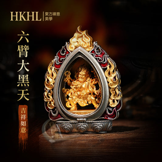 迎福納祥嘎烏盒藏傳大黑天吊墜/莊嚴擺飾