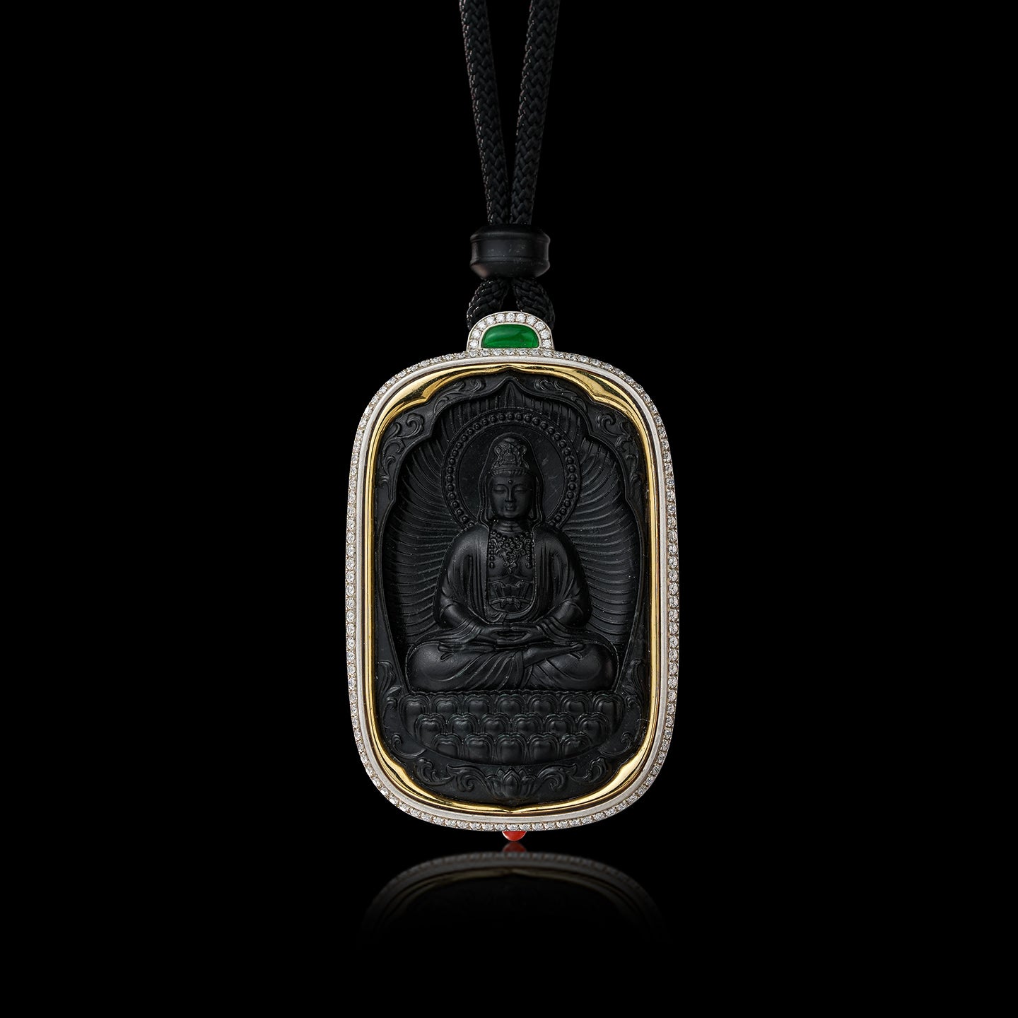 จี้หยกดำพระโพธิสัตว์กวนอิมเฮอเทียน