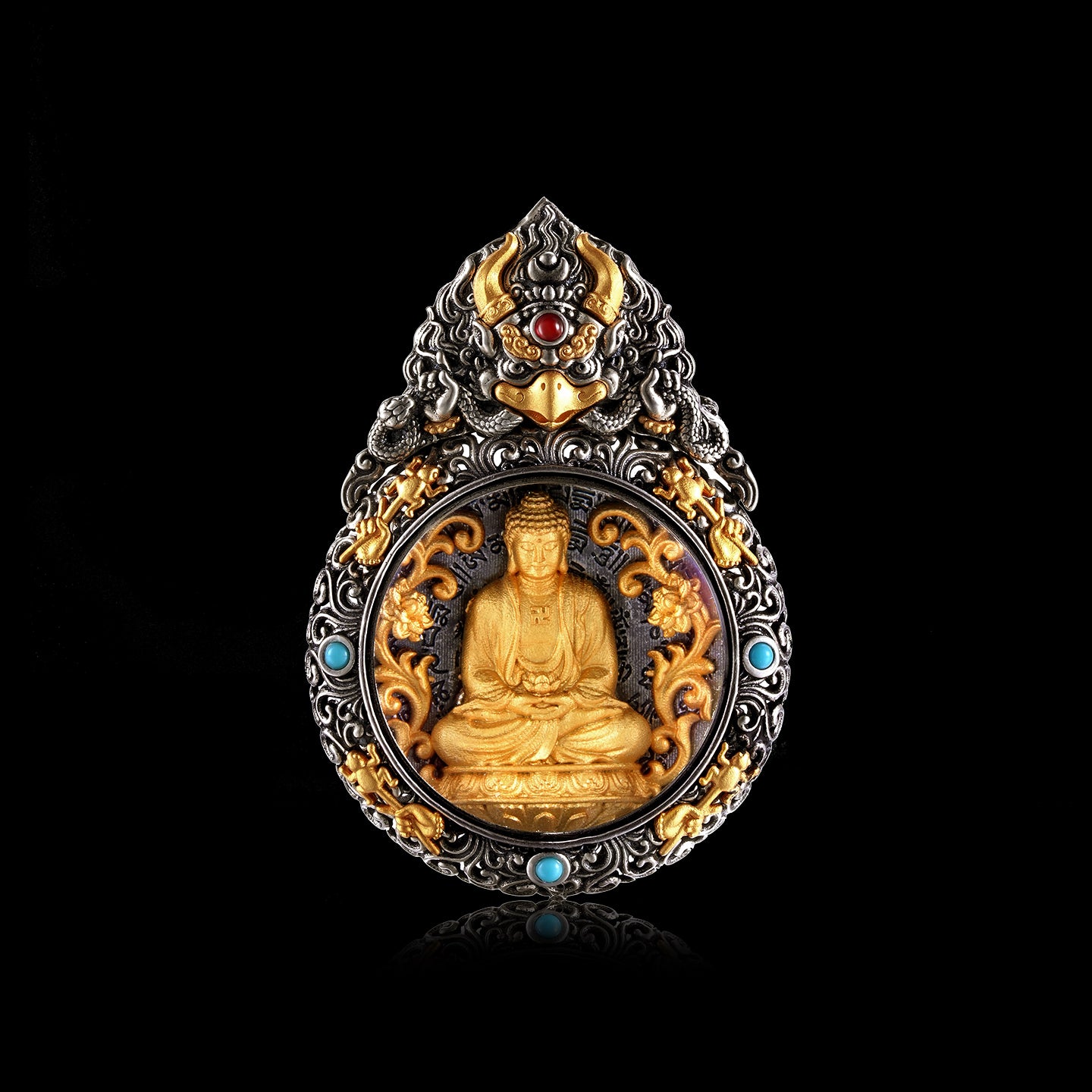 จี้นกต้าเผิง กล่องกาวู พระอมิตาภะ (นักษัตร สุนัข หมู)