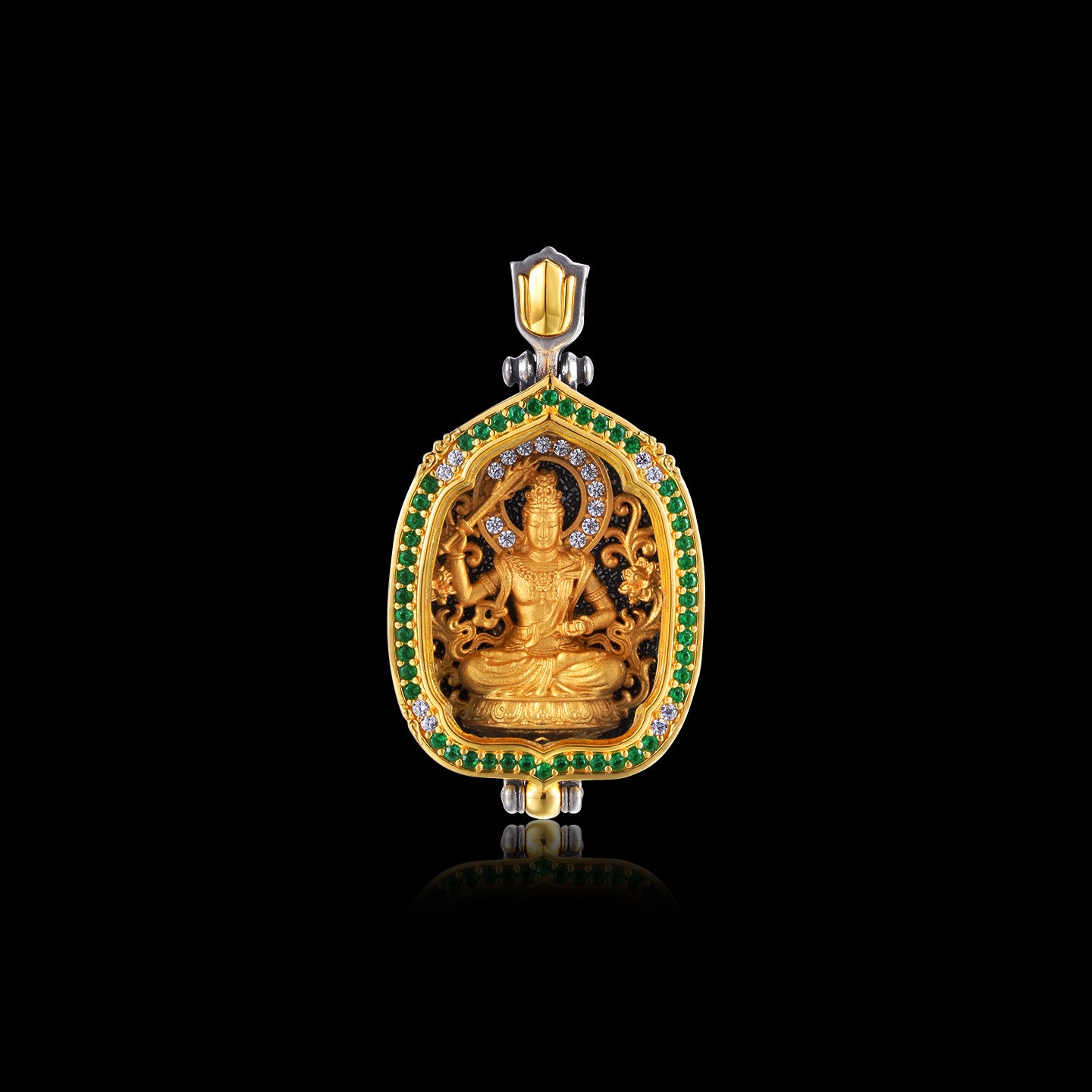 กล่องพระพุทธแปดนักษัตร จี้พระโพธิสัตว์มัญชุศรี (ราศีกระต่าย)
