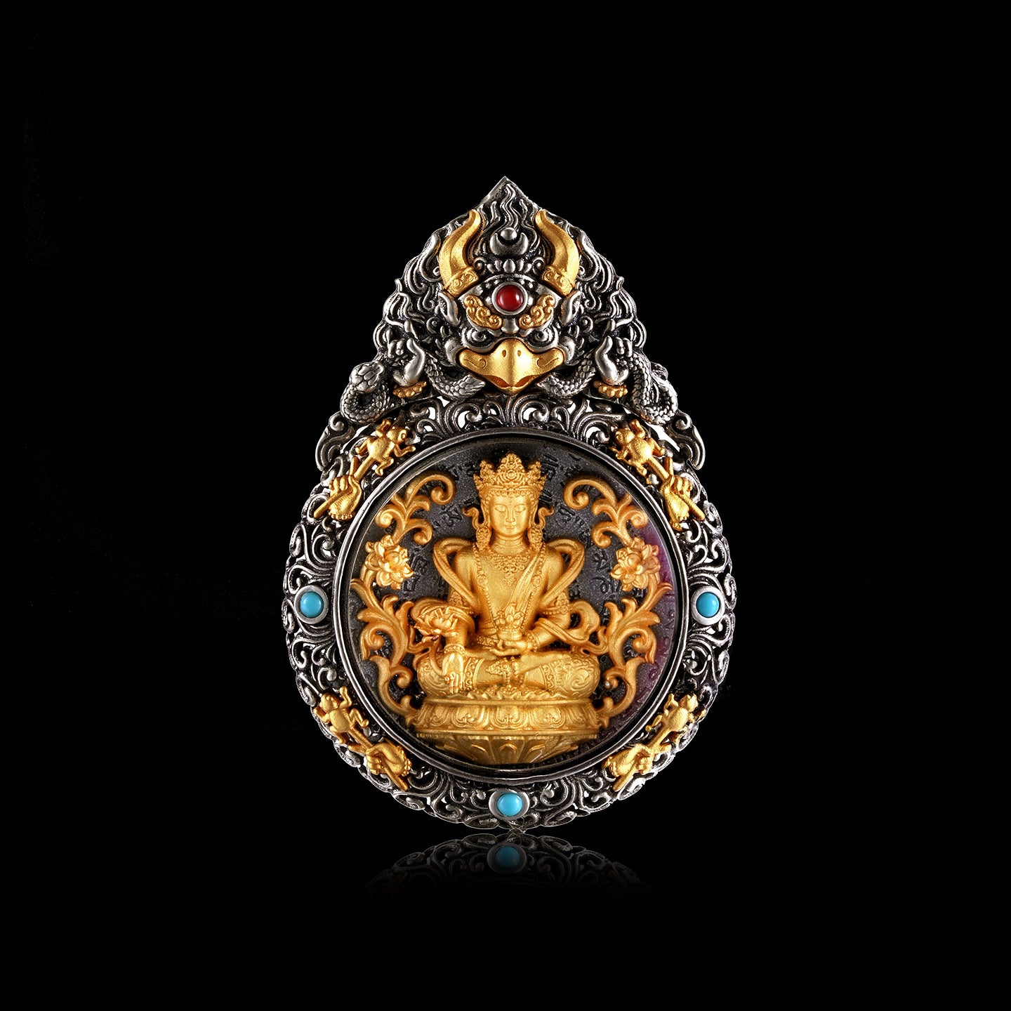 Dapeng Bird Gawu Box Medicine Master Tibetan Pendant