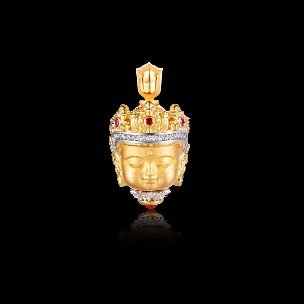 จี้พระพุทธธาราสีเขียวแบบทิเบต