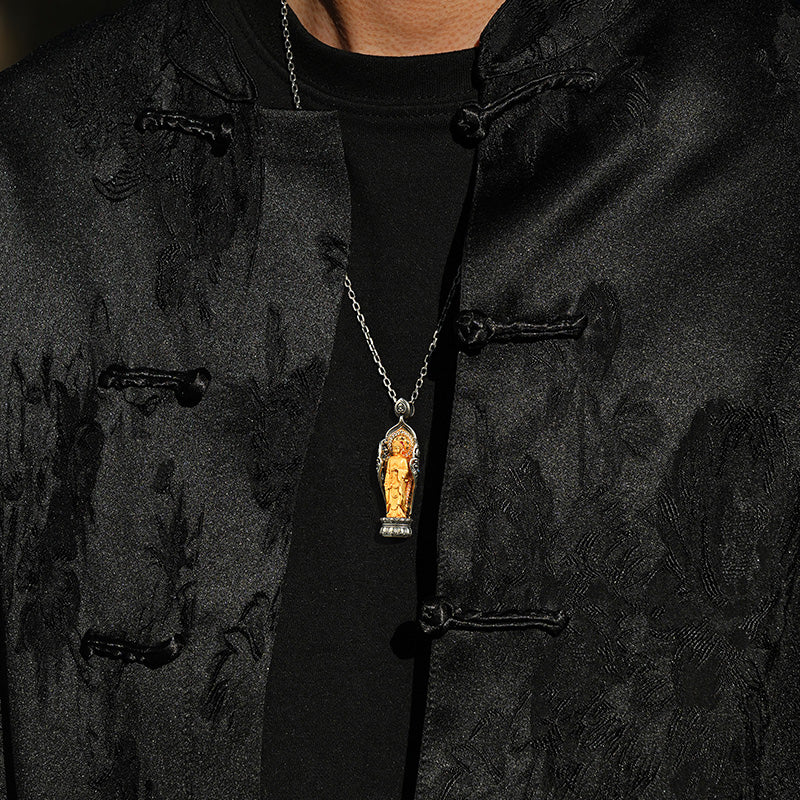 Three Sakyamuni Buddha Sterling Silver Pendant