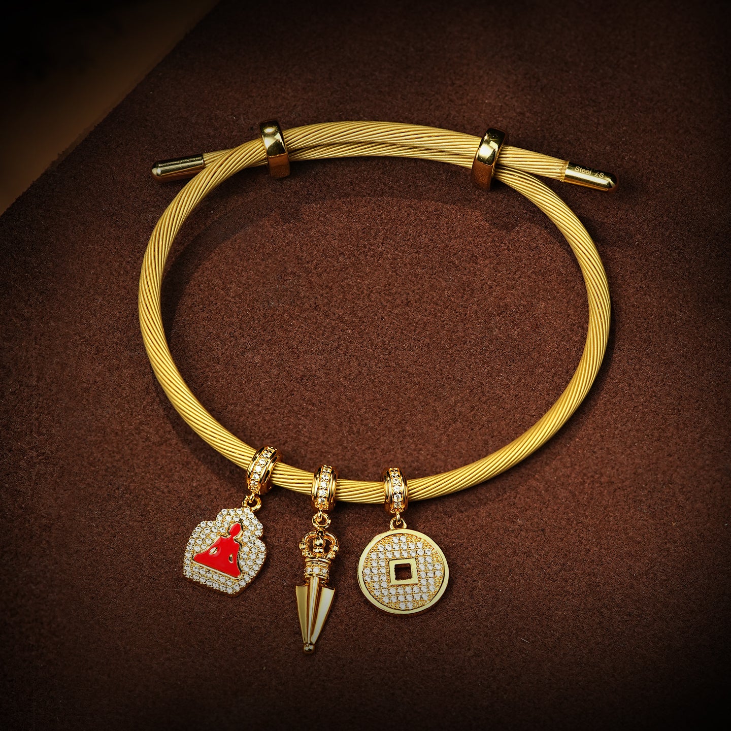 Big round mirror bracelet