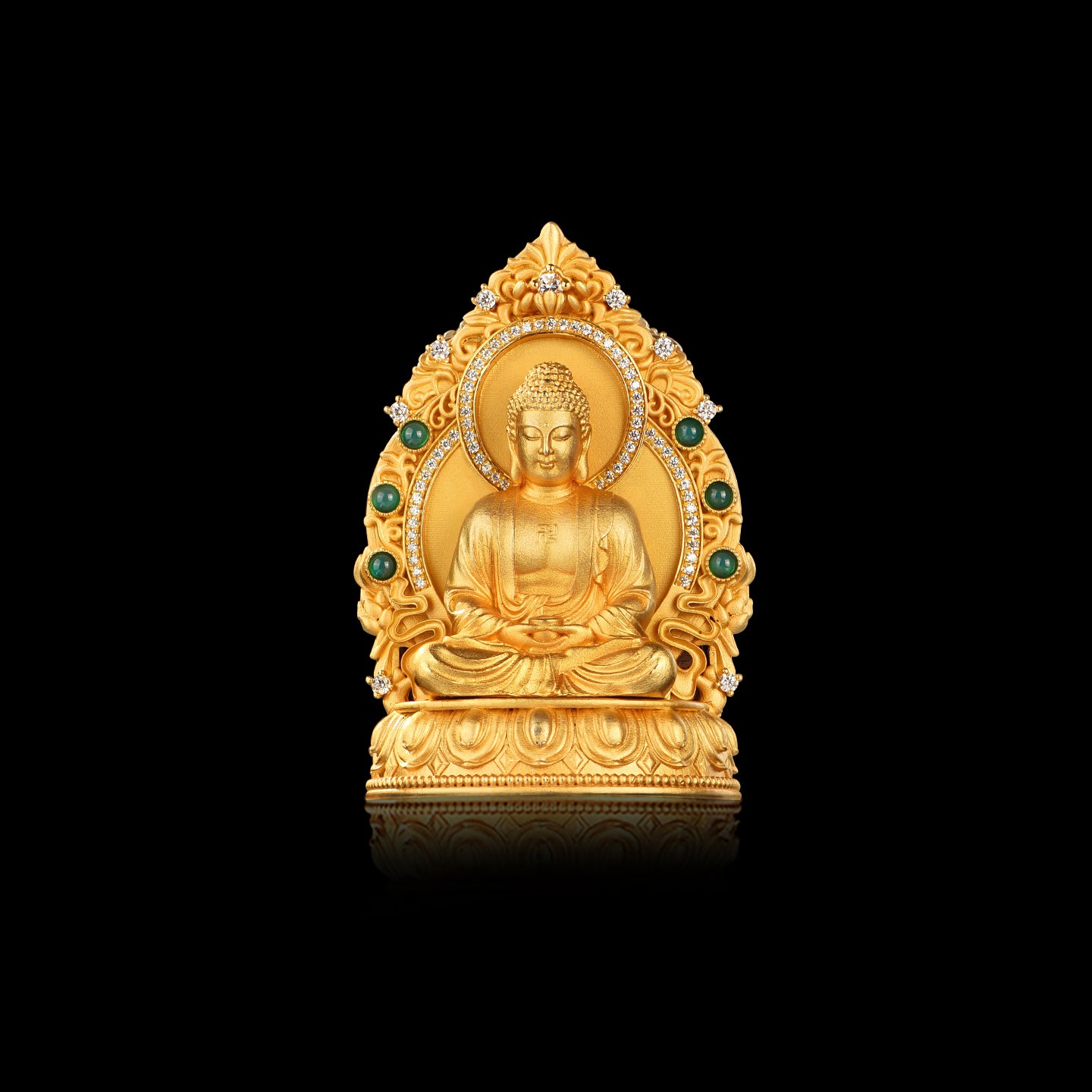 Sterling silver Tathagata Vairocana Buddha pendant/dignified ornament