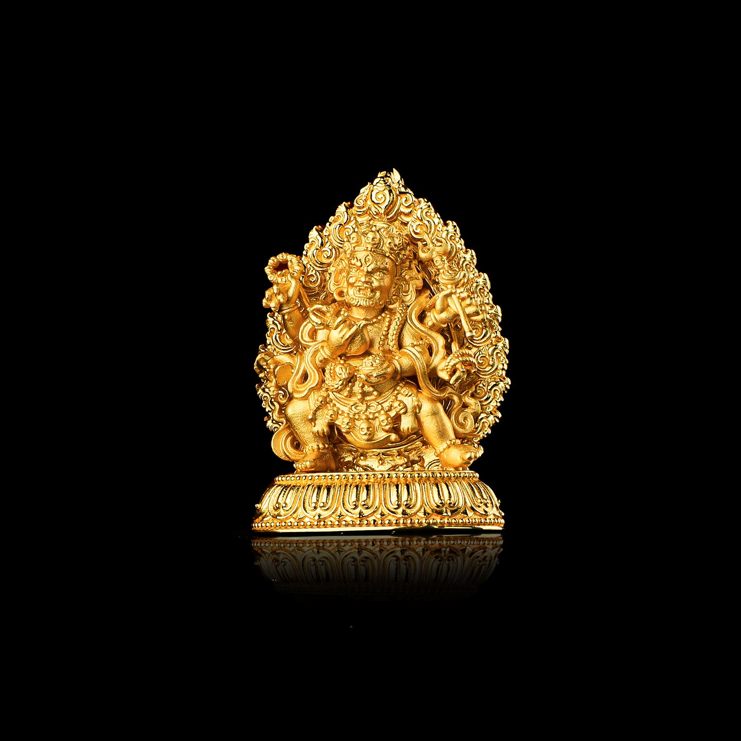 จี้เงินสเตอร์ลิง Mahakala สีทองแบบทิเบต/เครื่องประดับอันสง่างาม