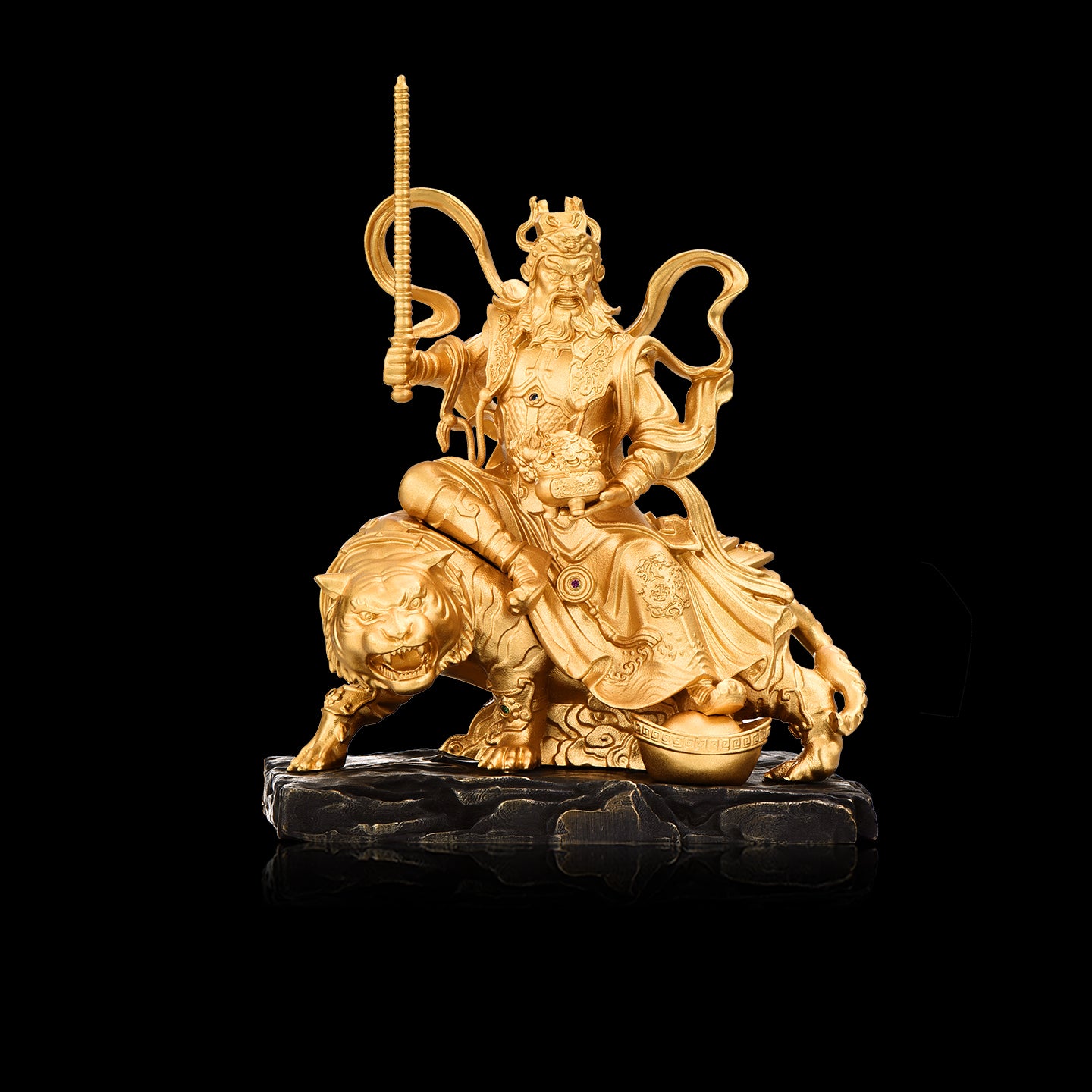 A solemn bronze ornament of Zhao Gongming, the God of Wealth and War
