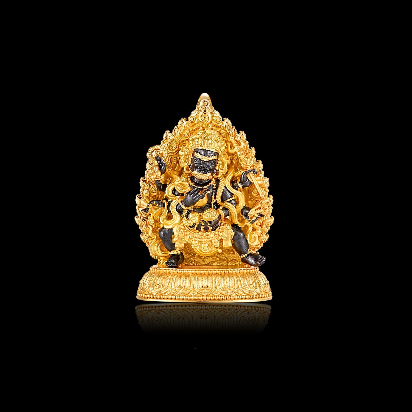 จี้เงินสเตอร์ลิง Mahakala สีดำแบบทิเบต/เครื่องประดับที่สง่างาม