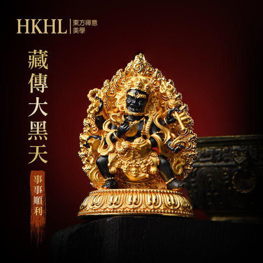 藏傳黑色大黑天純銀吊墜/莊嚴擺飾
