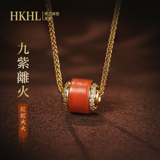 南红玛瑙九紫離火聖珠項鍊