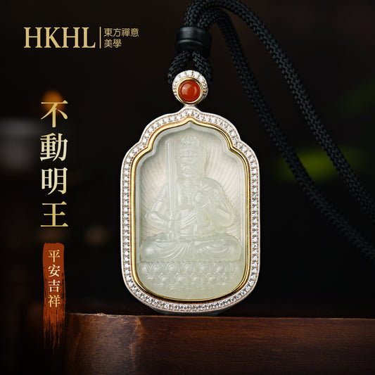 八大本命佛不動明王和田玉吊墜(生肖：雞）
