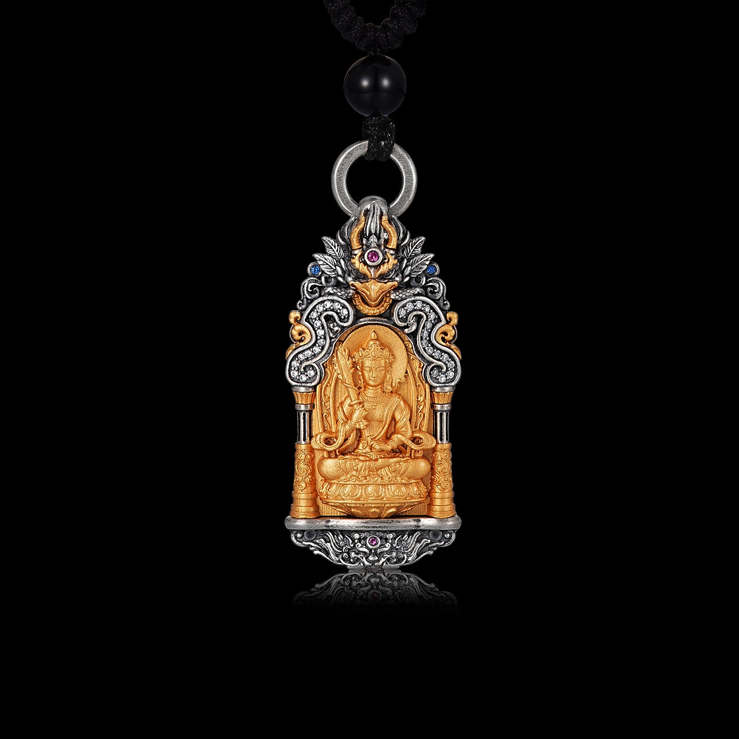 隨身本命佛嘎烏盒藏傳虚空藏菩薩吊墜(生肖：牛虎）