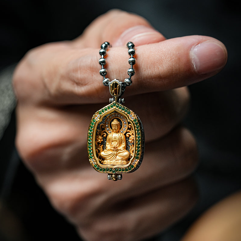 八大本命佛嘎烏盒阿彌陀佛吊墜(生肖：狗豬）