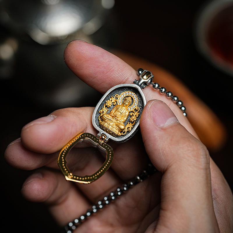 八大本命佛嘎烏盒阿彌陀佛吊墜(生肖：狗豬）